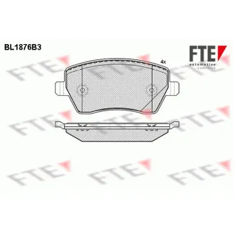 Jeu de 4 plaquettes de frein avant FTE BL1876B3