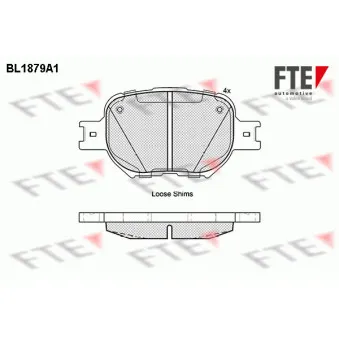 Jeu de 4 plaquettes de frein avant FTE BL1879A1