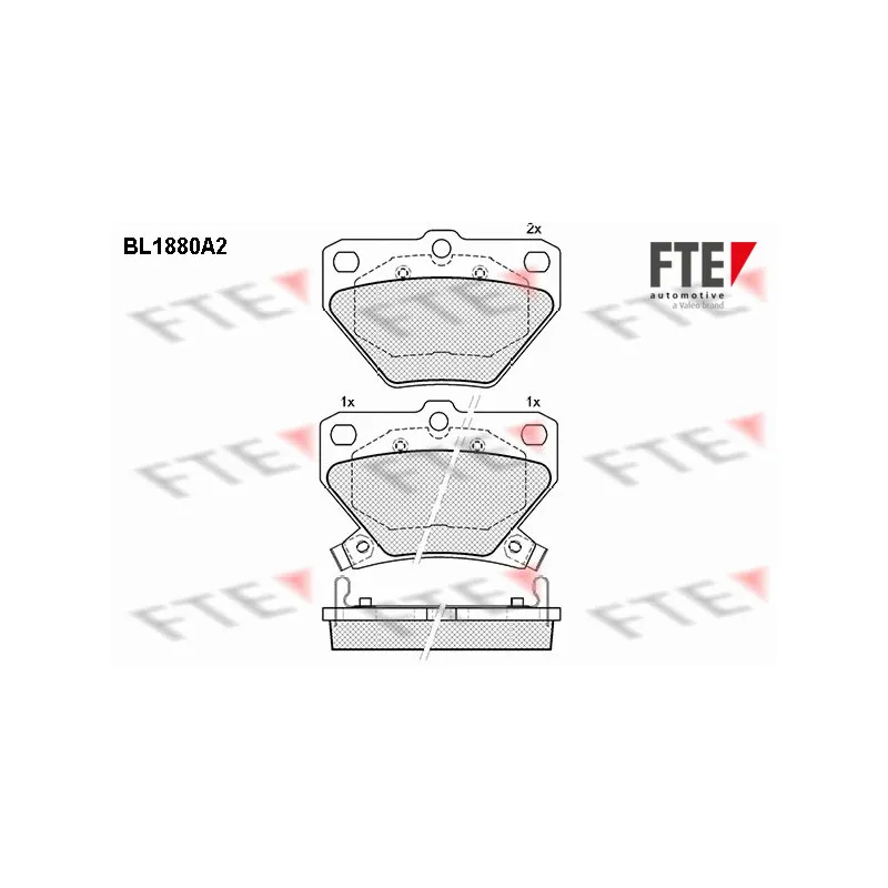 Jeu de 4 plaquettes de frein arrière FTE BL1880A2