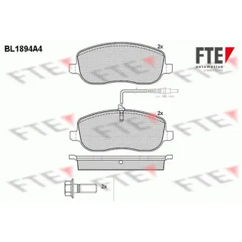 Jeu de 4 plaquettes de frein avant FTE BL1894A4