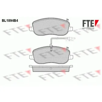 Jeu de 4 plaquettes de frein avant FTE BL1894B4