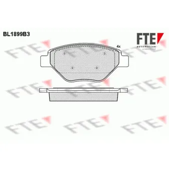 Jeu de 4 plaquettes de frein avant FTE BL1899B3