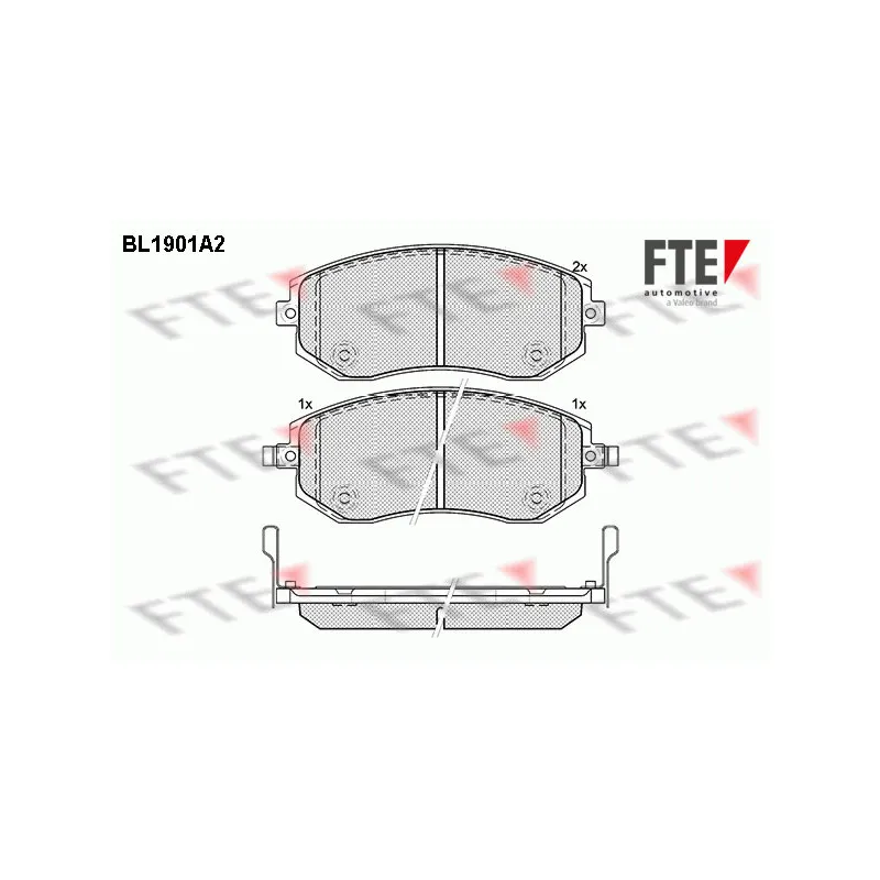 Jeu de 4 plaquettes de frein avant FTE BL1901A2