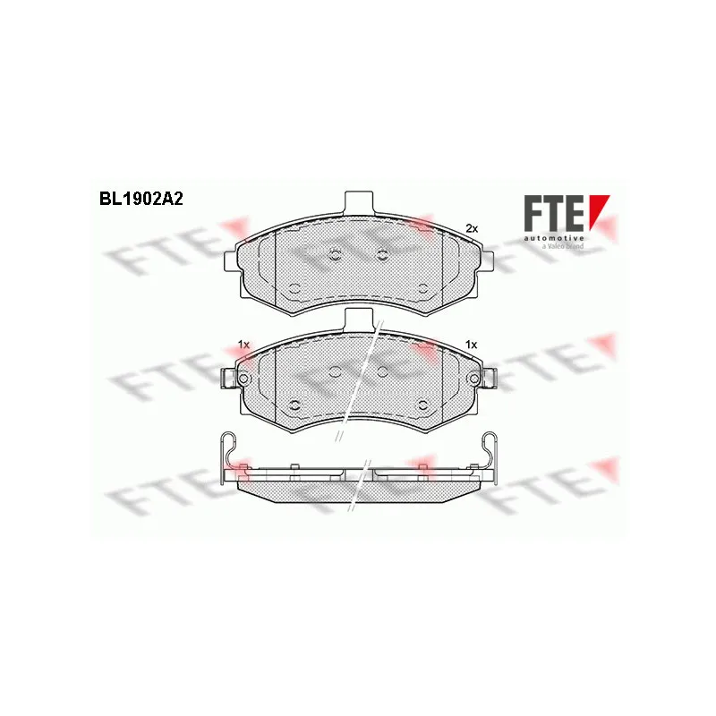Jeu de 4 plaquettes de frein avant FTE BL1902A2