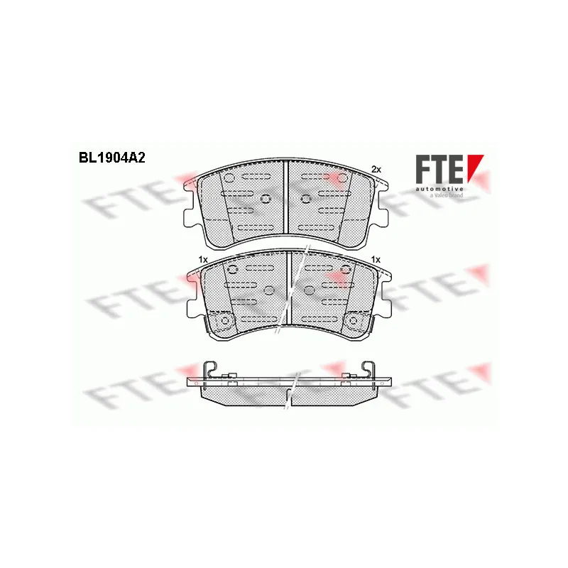 Jeu de 4 plaquettes de frein avant FTE BL1904A2