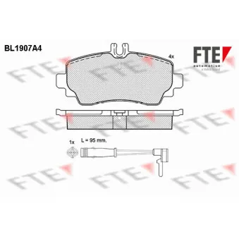 Jeu de 4 plaquettes de frein avant FTE BL1907A4