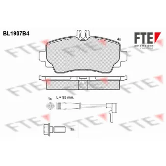 Jeu de 4 plaquettes de frein avant FTE BL1907B4