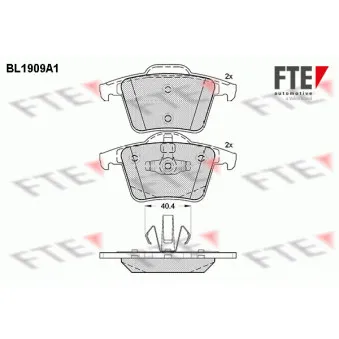 Jeu de 4 plaquettes de frein arrière FTE BL1909A1