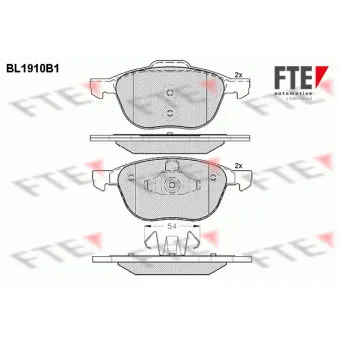 Jeu de 4 plaquettes de frein avant FTE BL1910B1