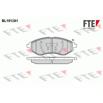 Jeu de 4 plaquettes de frein avant FTE BL1912A1
