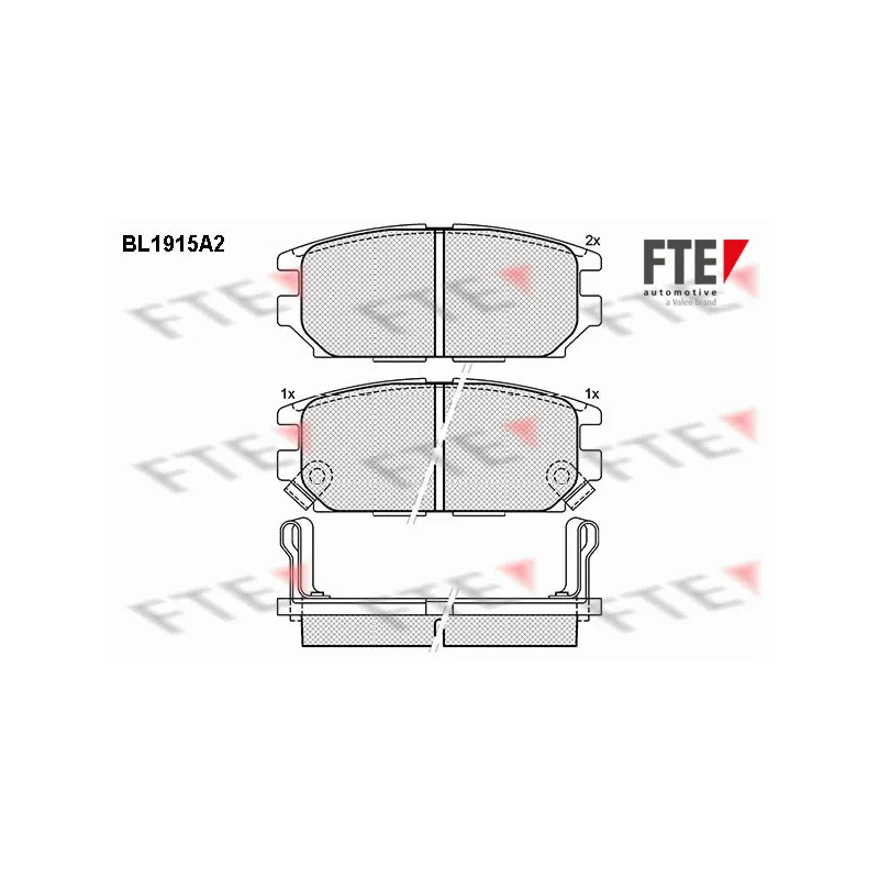 Jeu de 4 plaquettes de frein arrière FTE BL1915A2