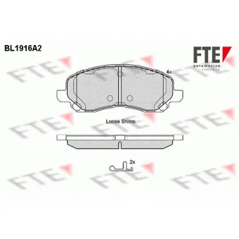 Jeu de 4 plaquettes de frein avant FTE BL1916A2
