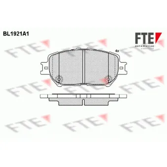 Jeu de 4 plaquettes de frein avant FTE BL1921A1
