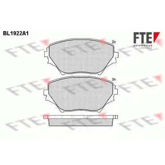 Jeu de 4 plaquettes de frein avant FTE BL1922A1