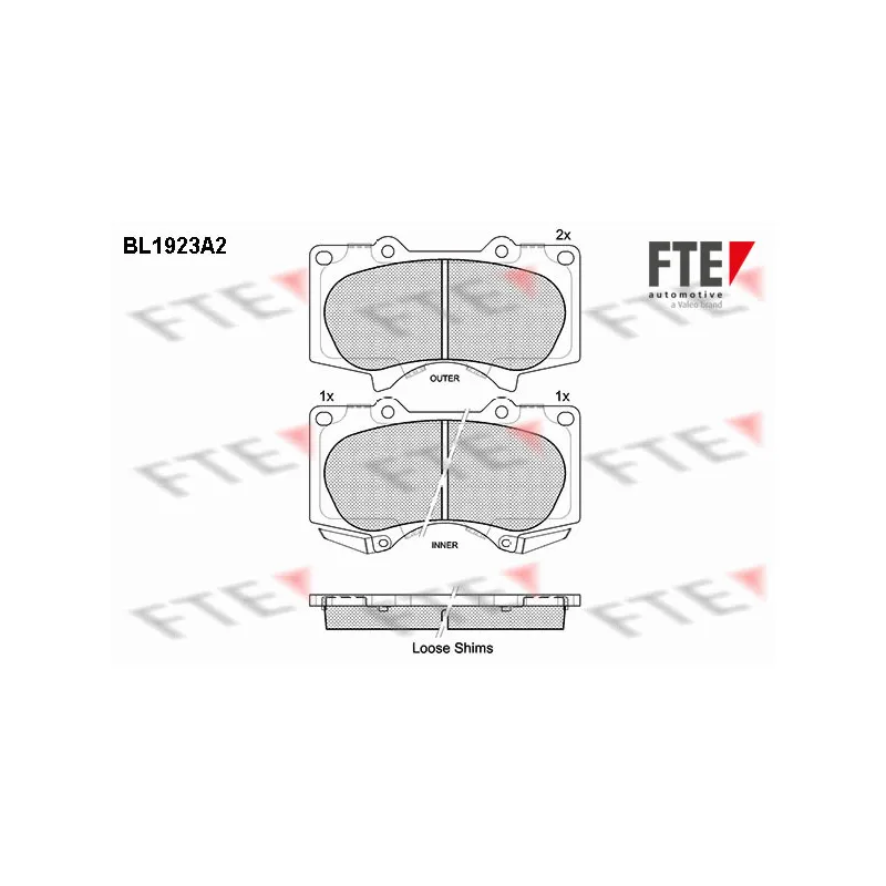 Jeu de 4 plaquettes de frein avant FTE BL1923A2