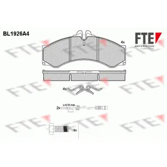 Jeu de 4 plaquettes de frein avant FTE BL1926A4