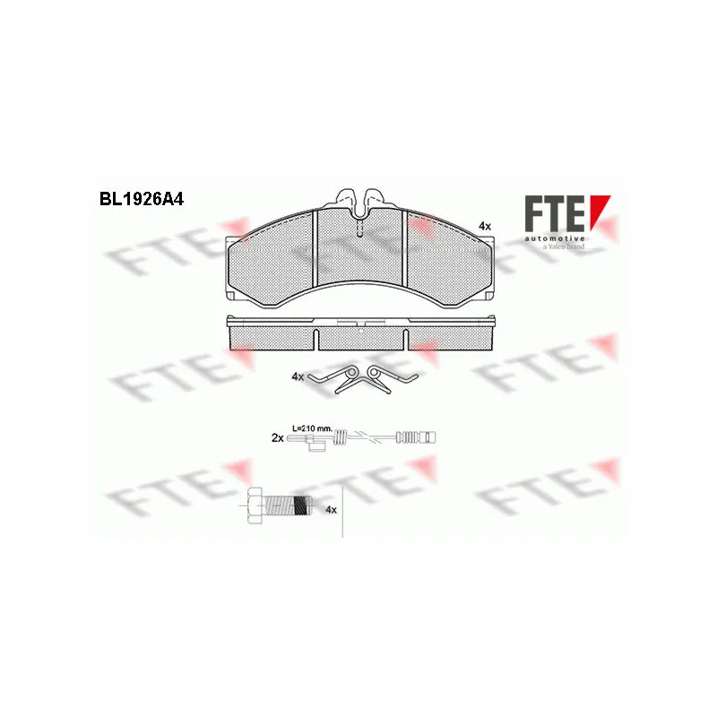 Jeu de 4 plaquettes de frein avant FTE BL1926A4