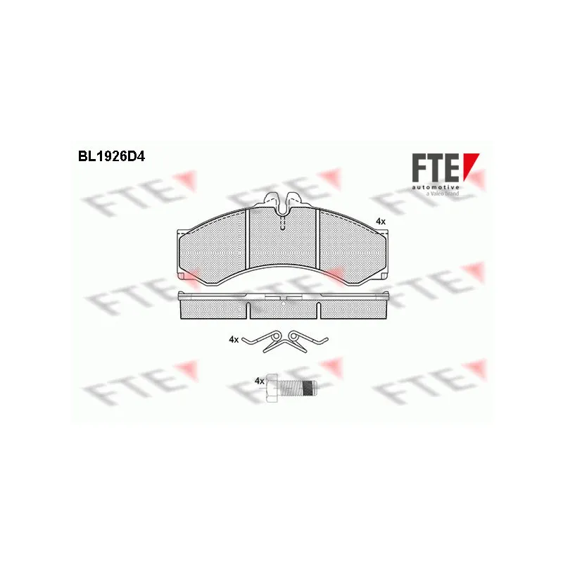 Jeu de 4 plaquettes de frein avant FTE BL1926D4