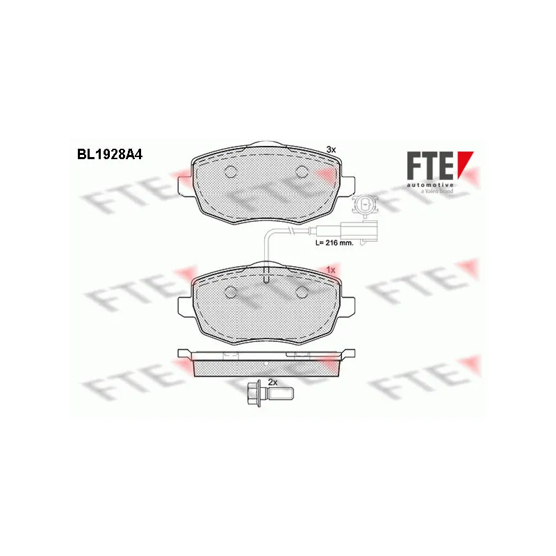 Jeu de 4 plaquettes de frein avant FTE BL1928A4