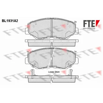 Jeu de 4 plaquettes de frein avant FTE BL1931A2
