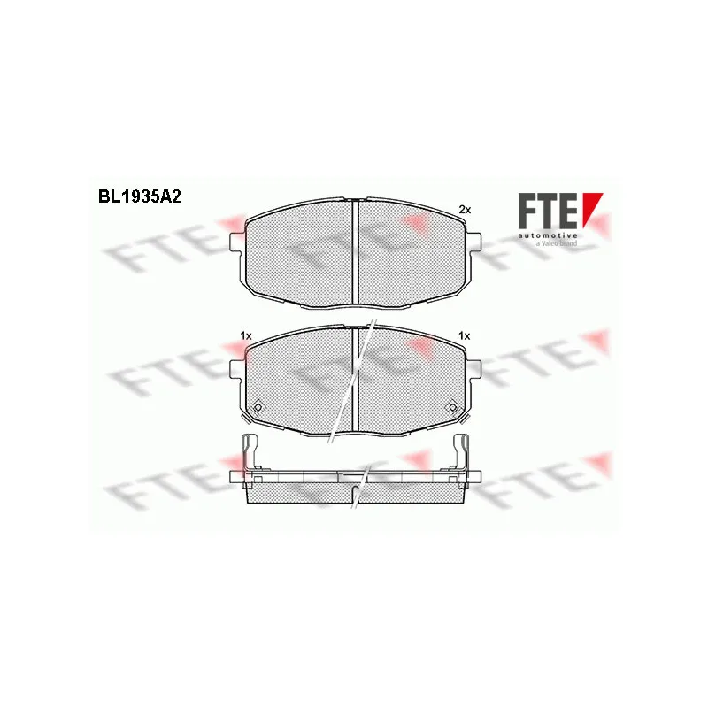 Jeu de 4 plaquettes de frein avant FTE BL1935A2