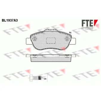 Jeu de 4 plaquettes de frein avant FTE BL1937A3