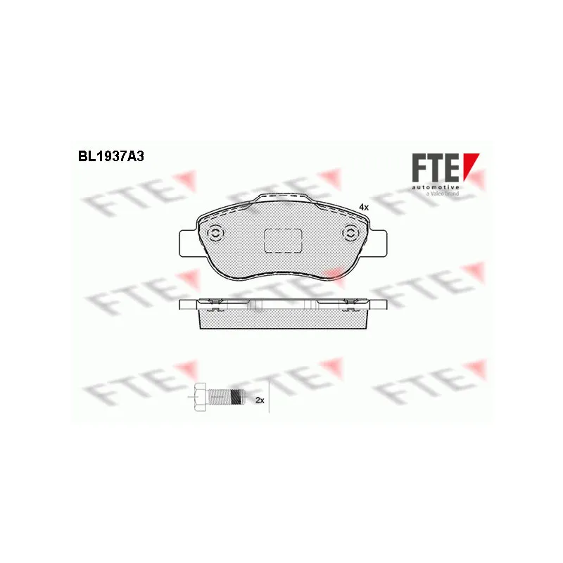 Jeu de 4 plaquettes de frein avant FTE BL1937A3