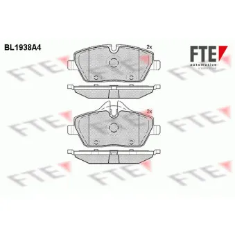 Jeu de 4 plaquettes de frein avant FTE BL1938A4