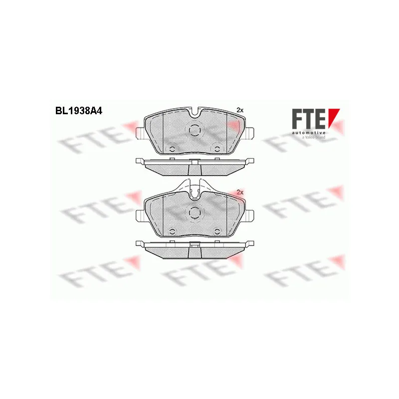 Jeu de 4 plaquettes de frein avant FTE BL1938A4