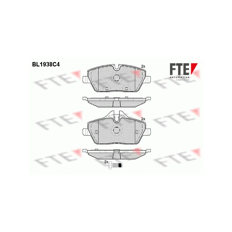 Jeu de 4 plaquettes de frein avant FTE BL1938C4