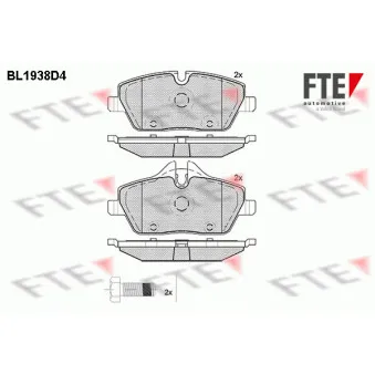 Jeu de 4 plaquettes de frein avant FTE BL1938D4