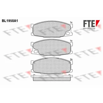 Jeu de 4 plaquettes de frein avant FTE BL1950A1