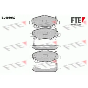 Jeu de 4 plaquettes de frein avant FTE BL1959A2