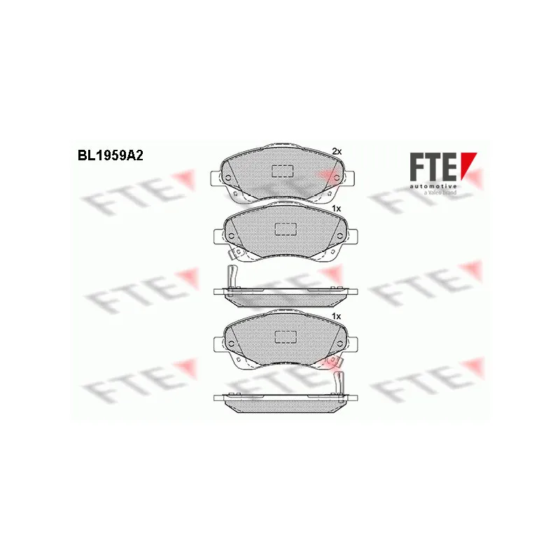 Jeu de 4 plaquettes de frein avant FTE BL1959A2