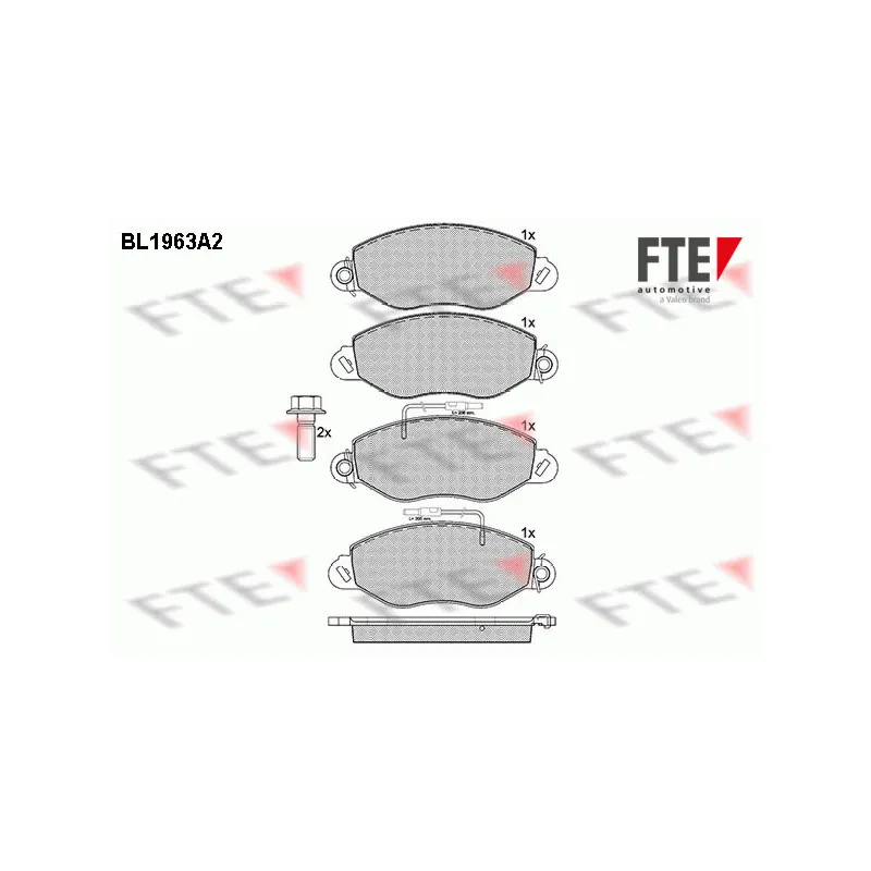 Jeu de 4 plaquettes de frein avant FTE BL1963A2