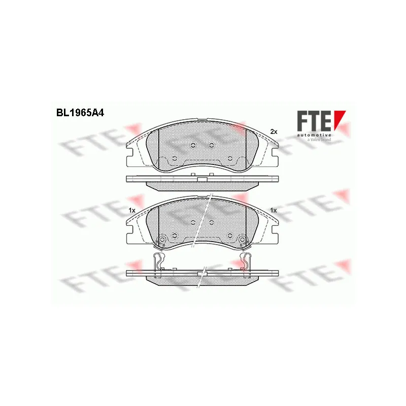 Jeu de 4 plaquettes de frein avant FTE BL1965A4