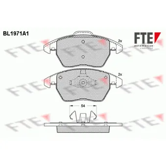 Jeu de 4 plaquettes de frein avant FTE BL1971A1