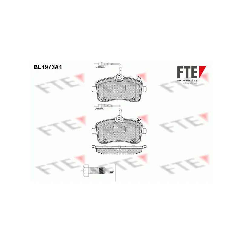 Jeu de 4 plaquettes de frein avant FTE BL1973A4