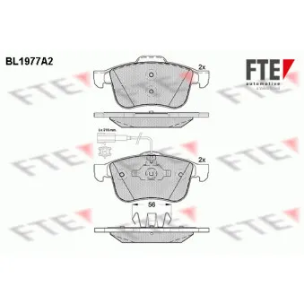 Jeu de 4 plaquettes de frein avant FTE BL1977A2