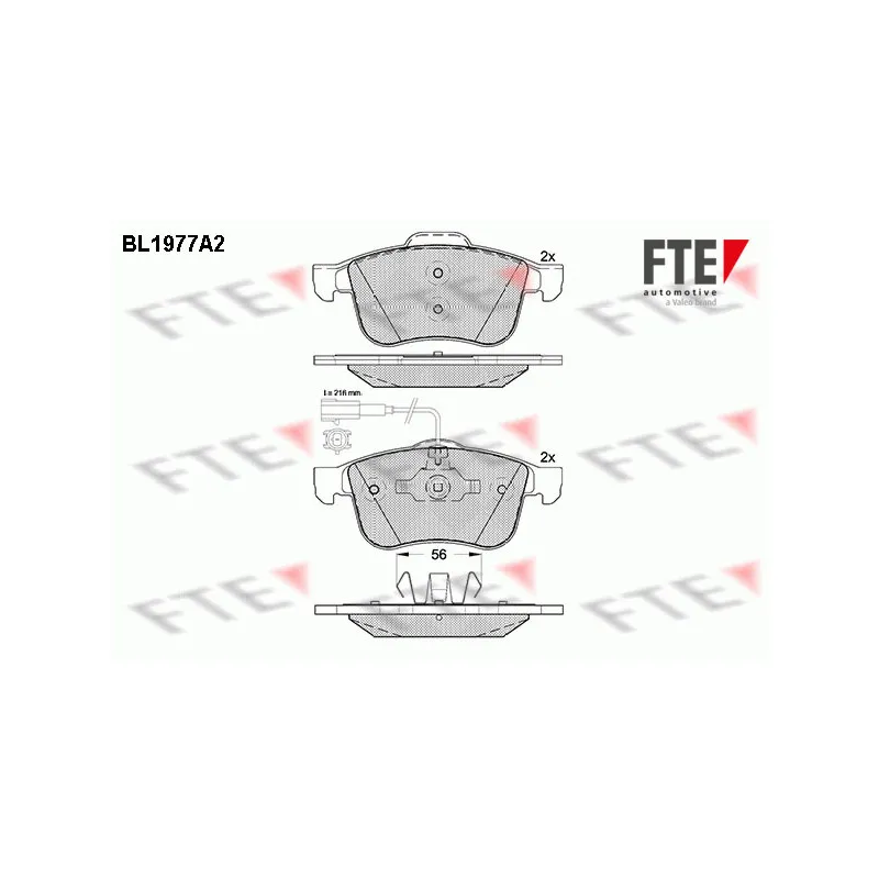 Jeu de 4 plaquettes de frein avant FTE BL1977A2