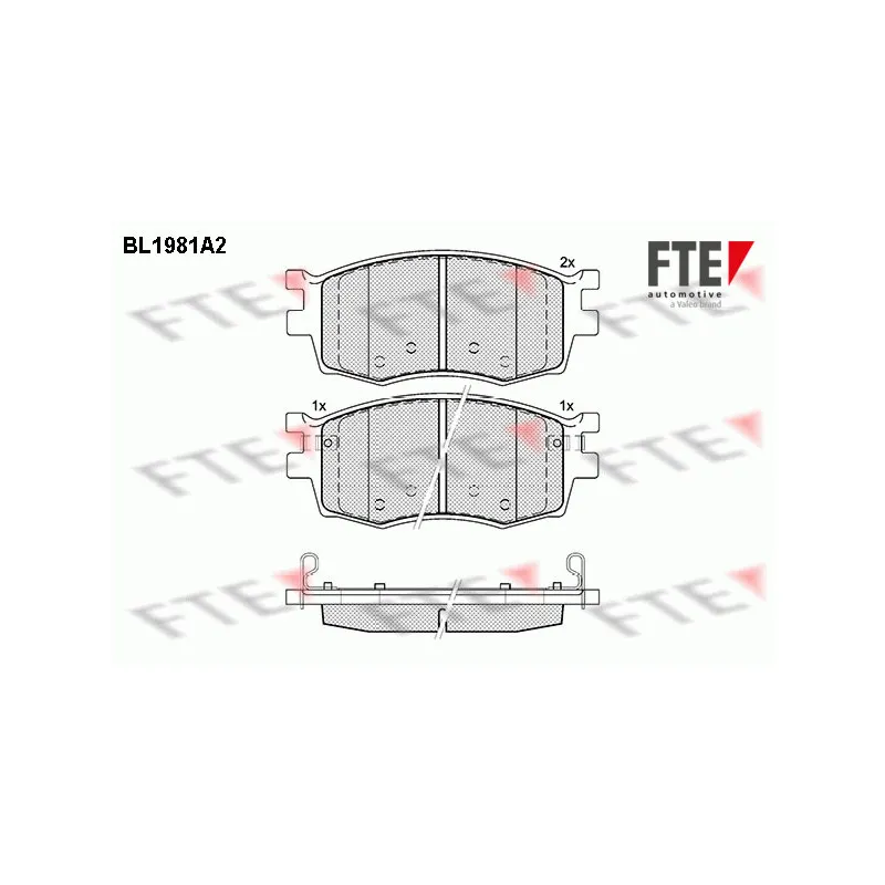 Jeu de 4 plaquettes de frein avant FTE BL1981A2