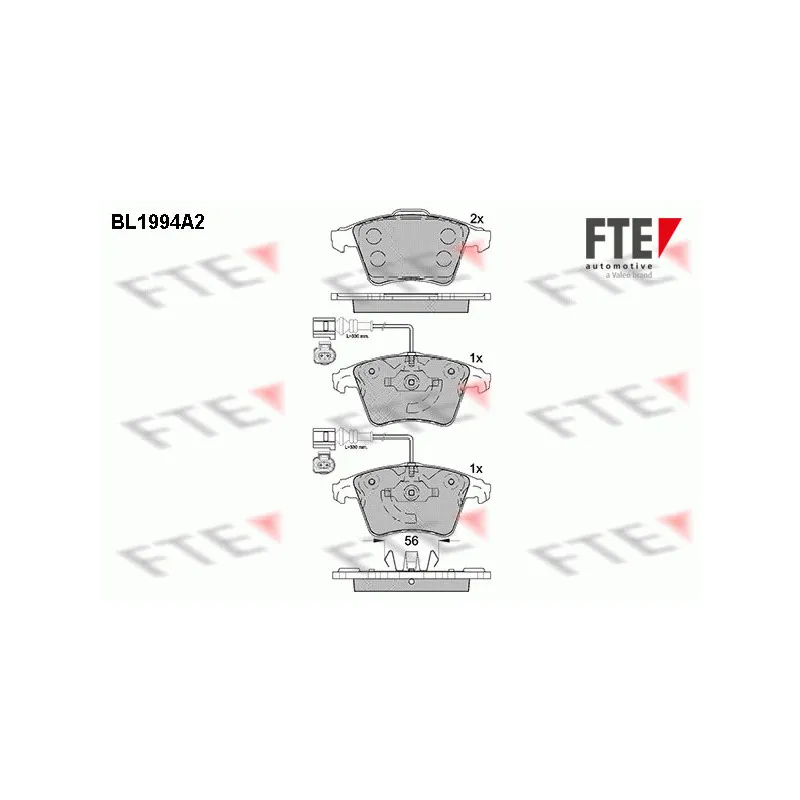 Jeu de 4 plaquettes de frein avant FTE BL1994A2