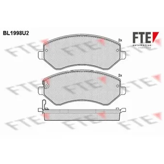 Jeu de 4 plaquettes de frein avant FTE BL1998U2