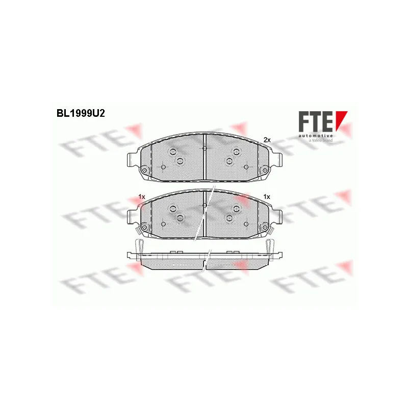 Jeu de 4 plaquettes de frein avant FTE BL1999U2