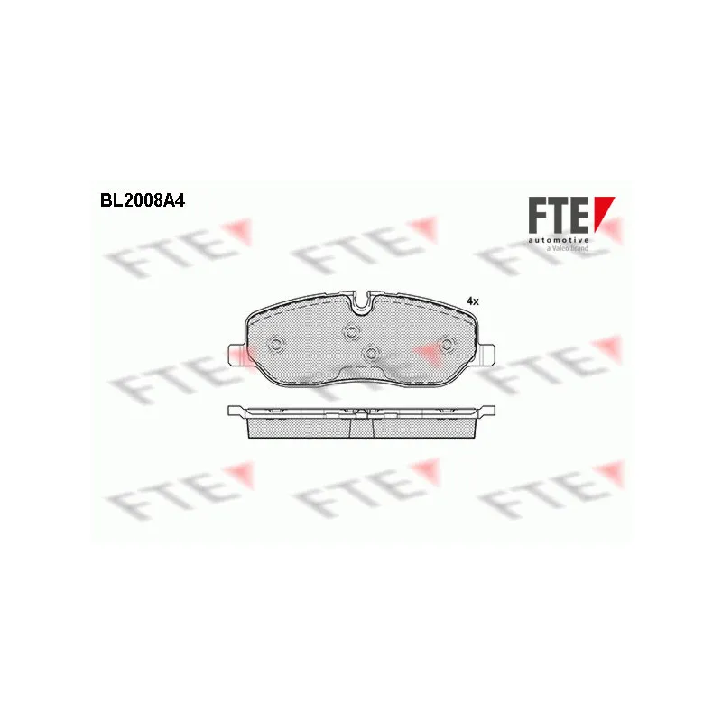 Jeu de 4 plaquettes de frein avant FTE BL2008A4