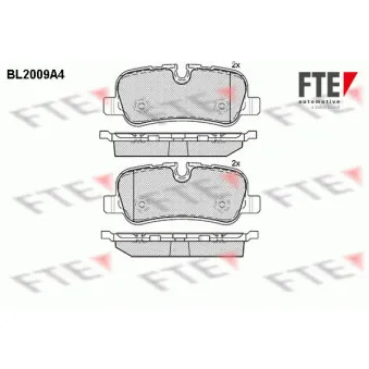 Jeu de 4 plaquettes de frein arrière FTE BL2009A4