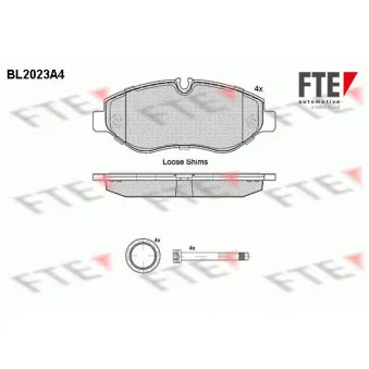 Jeu de 4 plaquettes de frein avant FTE BL2023A4