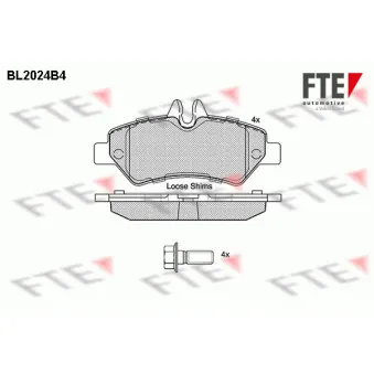 Jeu de 4 plaquettes de frein arrière FTE BL2024B4