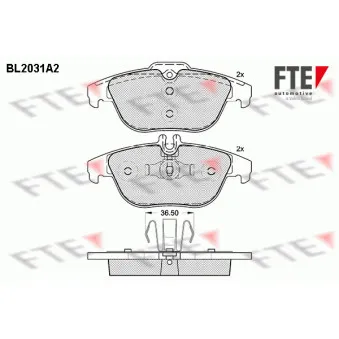 Jeu de 4 plaquettes de frein arrière FTE BL2031A2