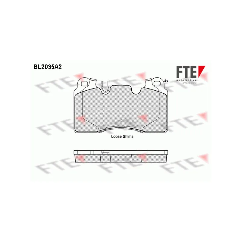 Jeu de 4 plaquettes de frein avant FTE BL2035A2